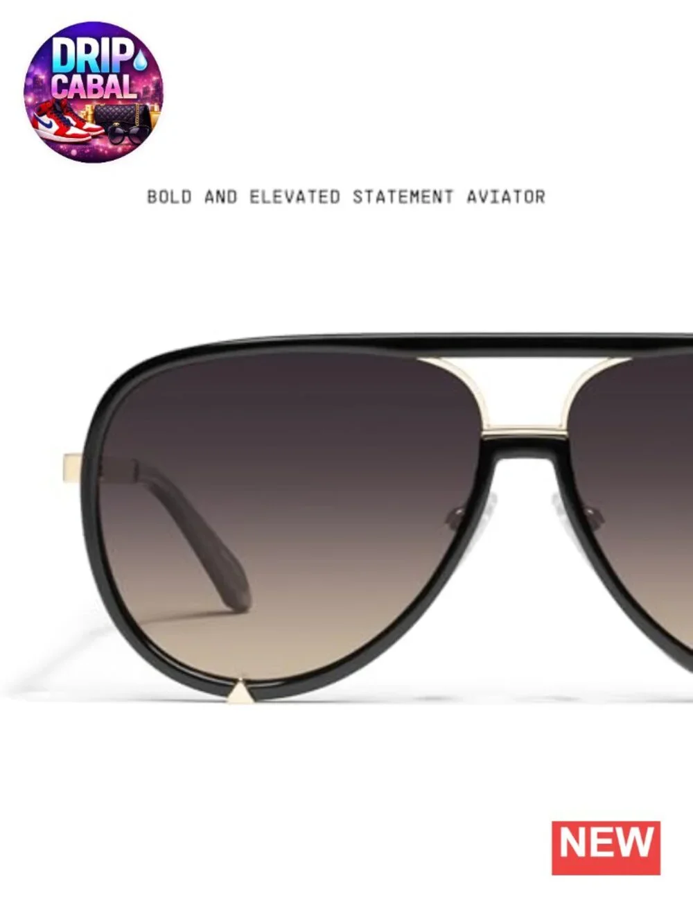 Aviator Sunglasses Oversized Frame UV Protection Built-In Nose Pads Case Cloth